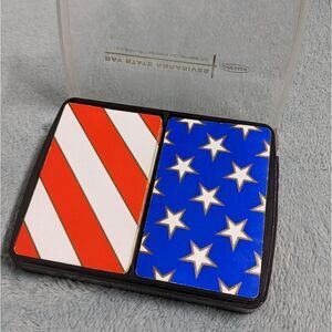 Vintage Stars & Stripes 2 Deck Bridge Cards w/ Case
